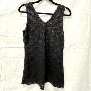 Banana Republic Size Medium Lace Tank Top Black